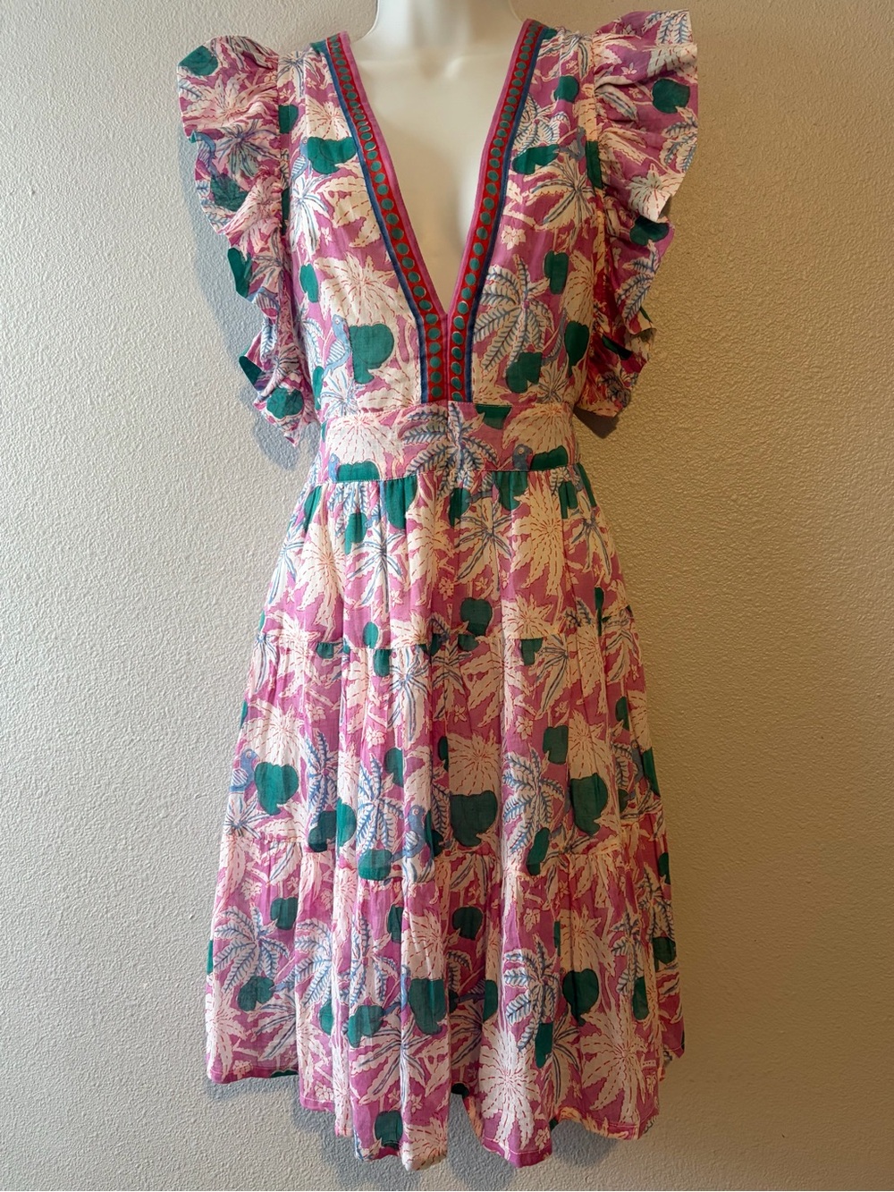Oliphant Cross Back Mini Dress in Cayman Blue, Size XS